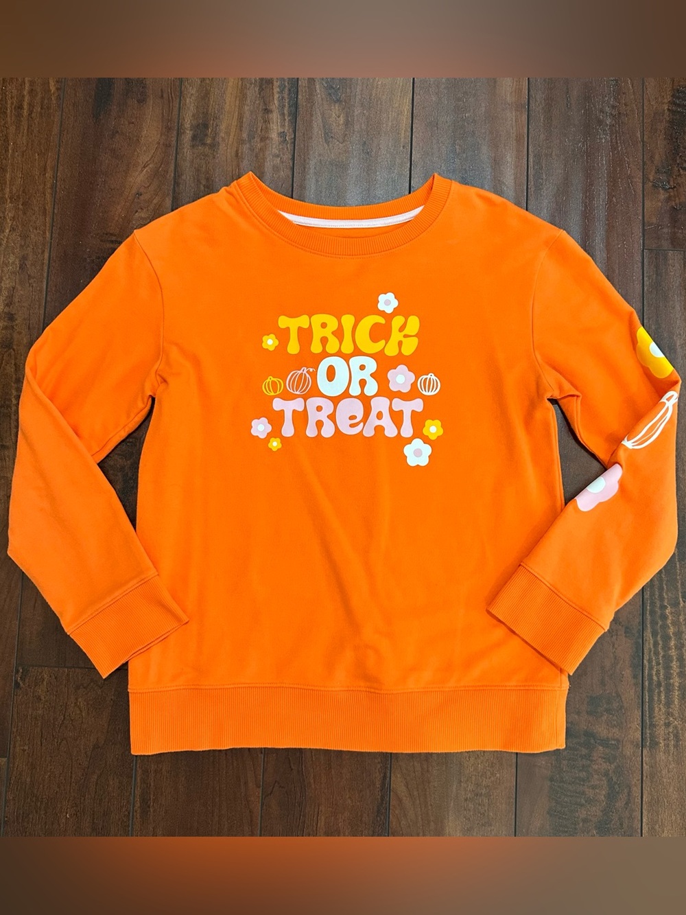 Girls Cat & Jack Trick or Treat Halloween Long Sleeve Top Sz XL (14)